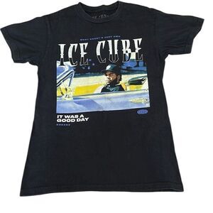 Ice Cube black concert T-shirt sz S some cracking on silk screen GUC